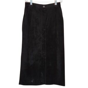 Evan Davies Vtg 90s Suede Midi Skirt Minimalist Quiet Luxury Women Small Capsule